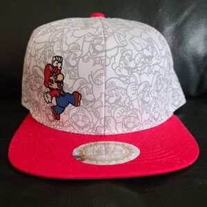 Nintendo Super Mario Red/White Mario Snapback Hat